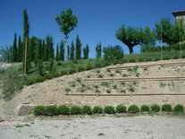 Realizzazione scaletta in legno e contenimento del terreno - Vivai Piante Gabbianelli